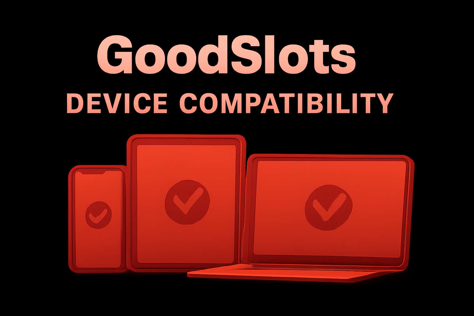 Informational scene showcasing GoodSlots Device Compatibility with relevant text.