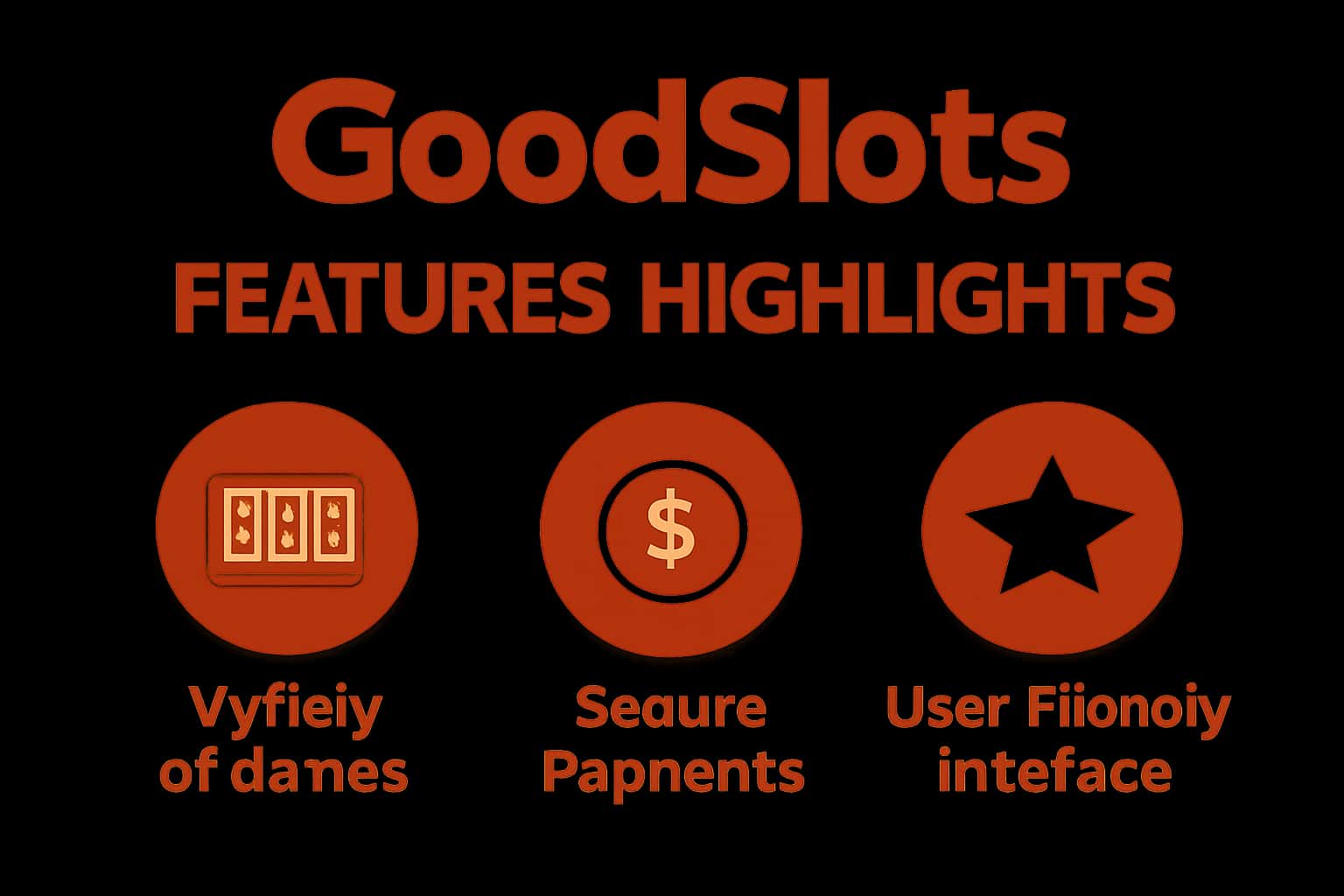Visual representation of GoodSlots Features Highlights with thematic color accents.