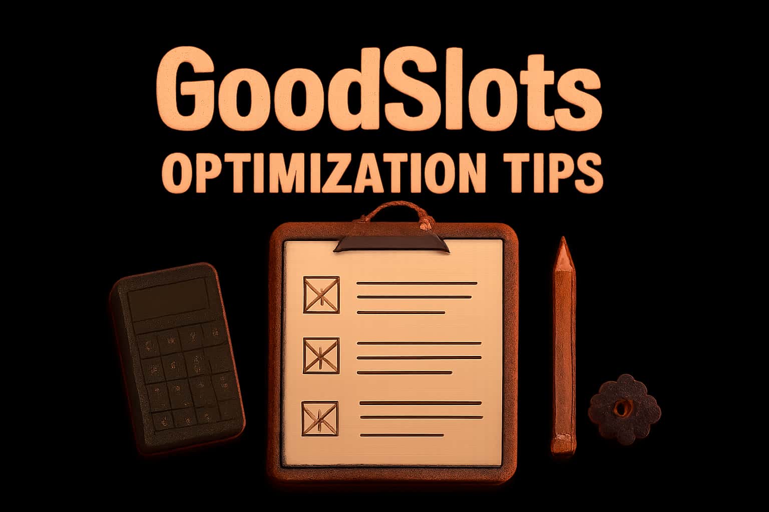 Visual representation of GoodSlots Optimization Tips with a focus on technology and support.