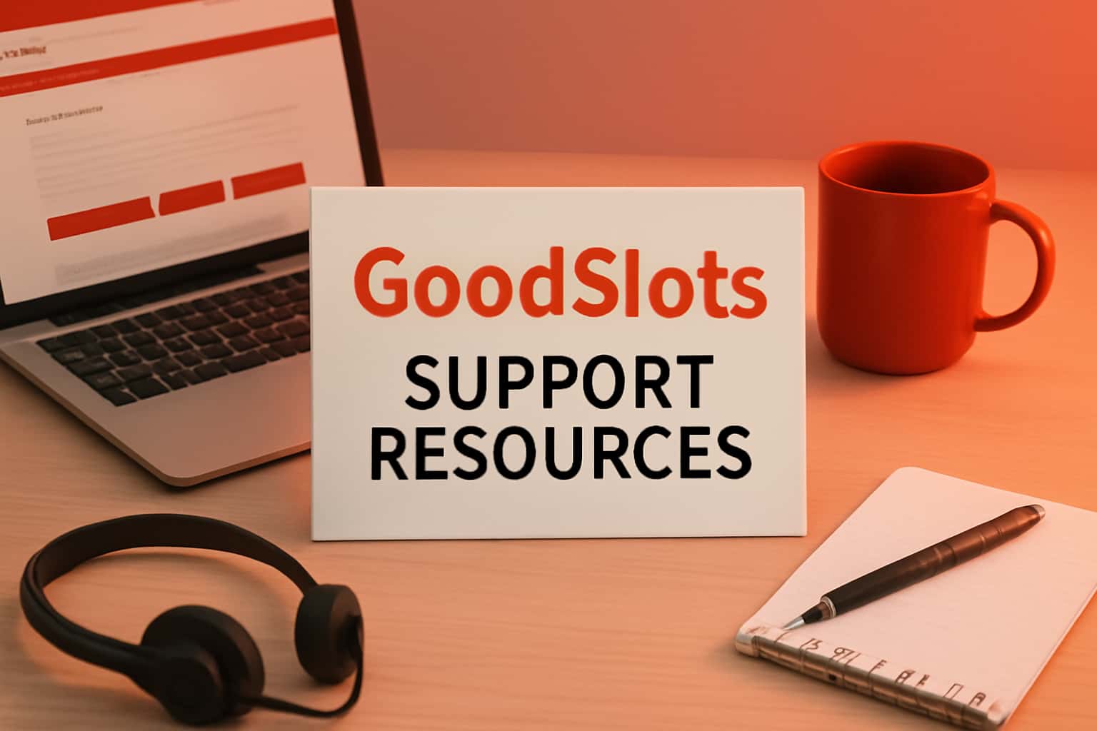 Informational scene illustrating the GoodSlots Support Resources with a focus on accessibility and guidance.