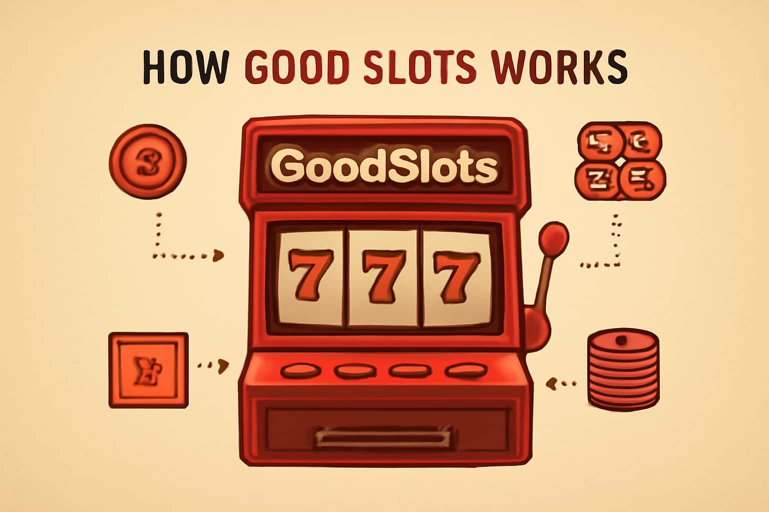 An informational scene illustrating the functionalities of GoodSlots.
