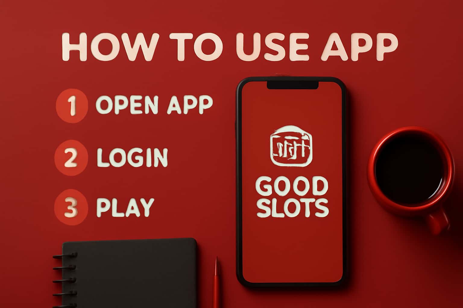An informational representation about using the GoodSlots app.